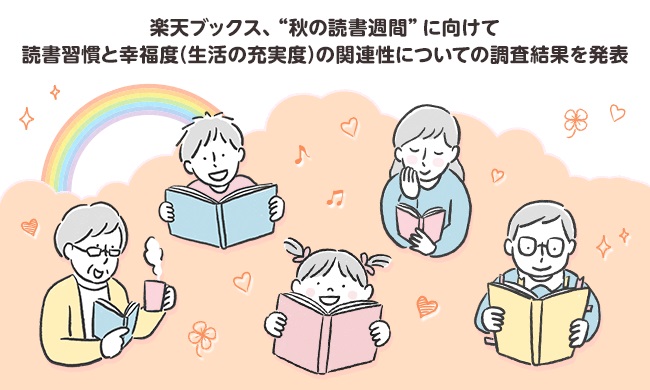 楽天ブックス、“秋の読書週間”に向けて読書習慣と幸福度（生活の充実度）の関連性を調査